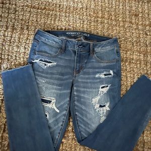 American eagle denim patch jeans 10 short